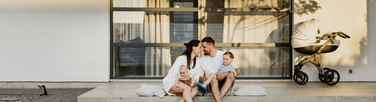 Family enjoying their solar battery system